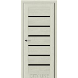 Двері міжкімнатні CITY LINE EXPRESS LIVARA Дуб Лоренцо Чорне скло