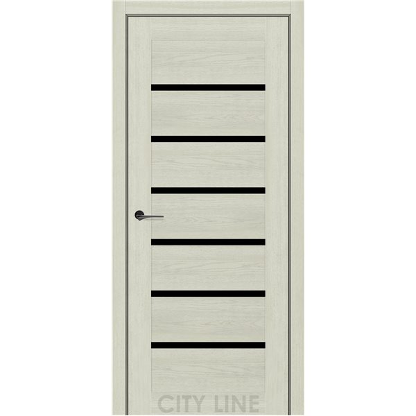 Двері міжкімнатні CITY LINE EXPRESS LIVARA Дуб Лоренцо Чорне скло