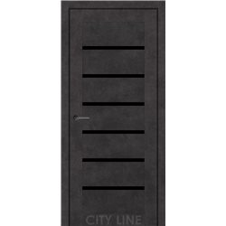 Двері міжкімнатні CITY LINE EXPRESS LIVARA Онікс Сірий Чорне скло