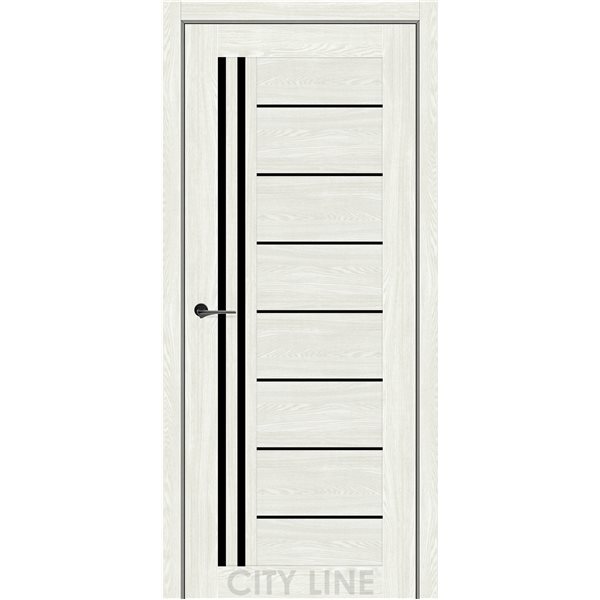 Двері міжкімнатні CITY LINE EXPRESS OPTIMA  Дуб Ангора Чорне скло