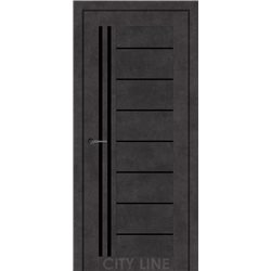 Двері міжкімнатні CITY LINE EXPRESS OPTIMA  Онікс Сірий Чорне скло