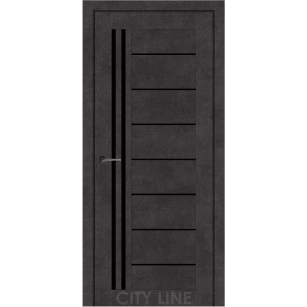 Двері міжкімнатні CITY LINE EXPRESS OPTIMA  Онікс Сірий Чорне скло
