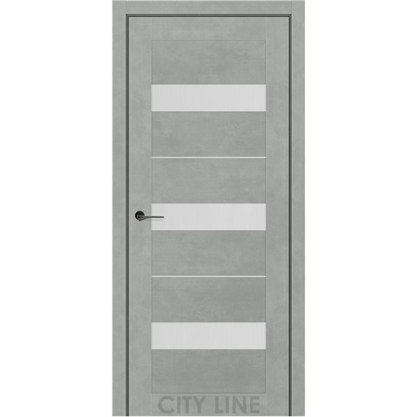 Двери межкомнатные CITY LINE EXPRESS SORANA Бетон Чикаго Стекло Сатин