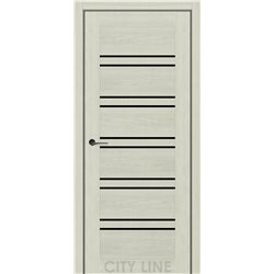 Двері міжкімнатні CITY LINE EXPRESS TERENZA Дуб Лоренцо Чорне скло