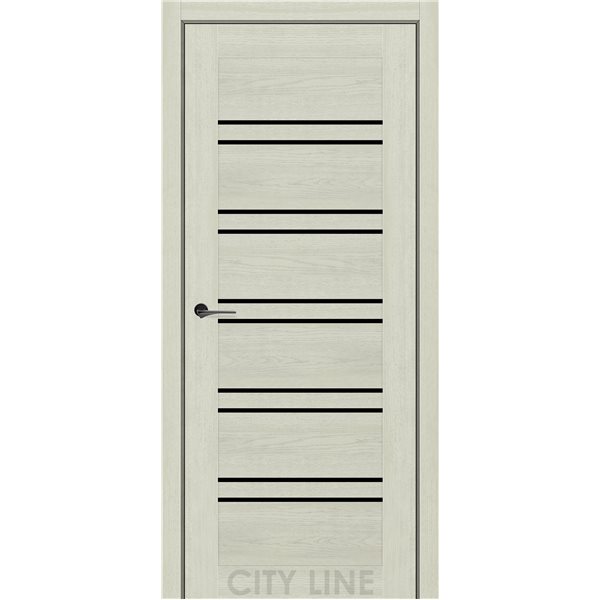 Двері міжкімнатні CITY LINE EXPRESS TERENZA Дуб Лоренцо Чорне скло