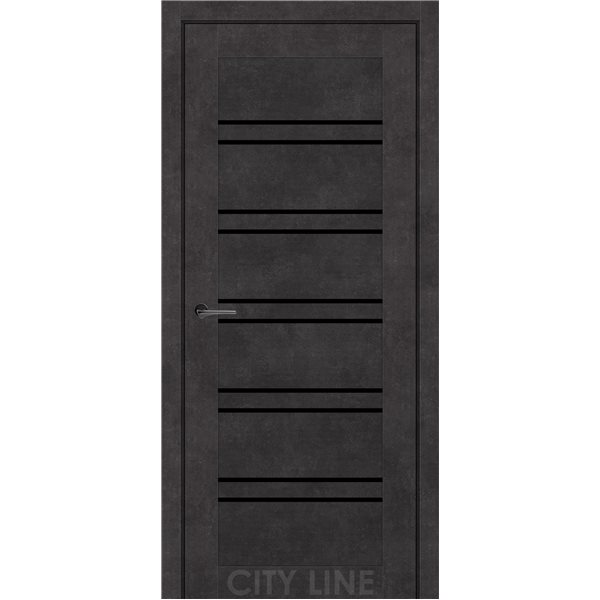 Двері міжкімнатні CITY LINE EXPRESS TERENZA Онікс Сірий Чорне скло