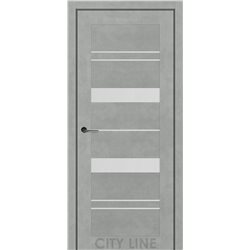 Двері міжкімнатні CITY LINE EXPRESS VALENTA Бетон Чикаго Скло Сатин