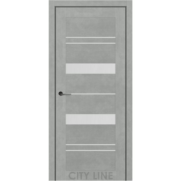 Двері міжкімнатні CITY LINE EXPRESS VALENTA Бетон Чикаго Скло Сатин