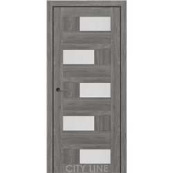 Двері міжкімнатні CITY LINE EXPRESS ЕМЕRIL Артвуд Грей Скло Сатин