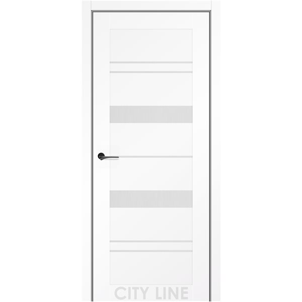 Двері міжкімнатні CITY LINE EXPRESS VALENTA Білий Діамант Скло Сатин