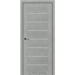 Двері міжкімнатні CITY LINE EXPRESS CLINTON Бетон Чикаго Скло Сатин