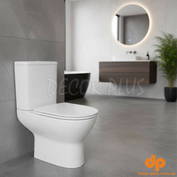 3020147 Basic Round Компакт безобідковий з кришкою soft-close, білий (1 сорт)