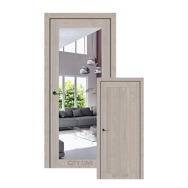 Міжкімнатні двері CITY LINE TRENTON Астана Розвуд  Дзеркало срібне