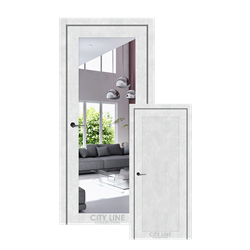 Міжкімнатні двері CITY LINE TRENTON Бетон Сніжний Дзеркало срібне