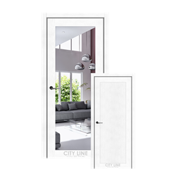 Міжкімнатні двері CITY LINE TRENTON Біла Структура  Дзеркало срібне
