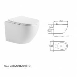 3303033 Lite Підвісний унітаз з кришкою soft-close, Vortex Flush, білий глянець (1 сорт)