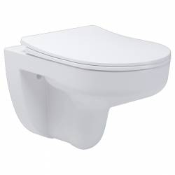 3810825 Simple Підвісний безобідковий унітаз з кришкою soft-close, Vortex Flush, білий глянець (1 сорт)