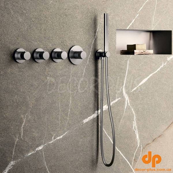 MDE019CR Paffoni modular box  Зовнішня частина до термостата на 3 вих, вертик./горизонт. установка,хром (1 сорт)