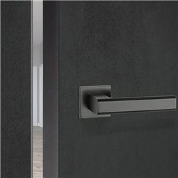 Межкомнатная дверь KORFAD EXPRESS ENIGMA Бетон Графит Черная матовая кромка Глухое