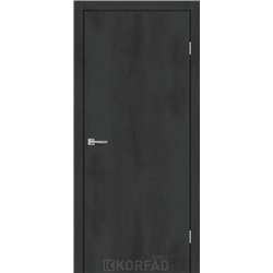 Межкомнатные двери KORFAD EXPRESS CORNER Бетон Графит Черная матовая кромка Глухая