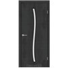 Межкомнатные двери KORFAD EXPRESS GLASS-04 Бетон Графит Черная матовая кромка Стекло Сатин