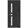 Межкомнатные двери KORFAD EXPRESS GLASS-05 Бетон Графит Черная матовая кромка Стекло Сатин