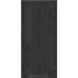 Межкомнатные двери KORFAD EXPRESS MONRO Бетон Графит Черная матовая кромка