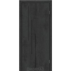 Межкомнатные двери KORFAD EXPRESS RONTO Бетон Графит Черная матовая кромка