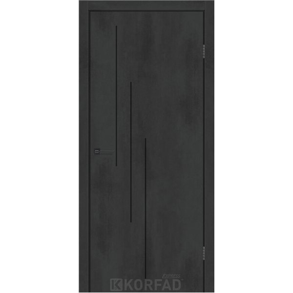 Межкомнатные двери KORFAD EXPRESS RONTO Бетон Графит Черная матовая кромка