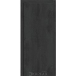 Межкомнатные двери KORFAD EXPRESS SUMATRA Бетон Графит Черная матовая кромка