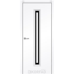 Межкомнатные двери KORFAD EXPRESS GLASS-02 Белый Мат Черное стекло