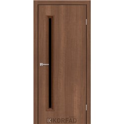 Межкомнатные двери KORFAD EXPRESS GLASS-01 Ольха Горная Черное стекло