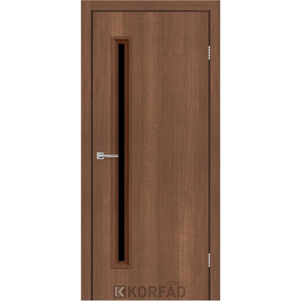 Межкомнатные двери KORFAD EXPRESS GLASS-01 Ольха Горная Черное стекло
