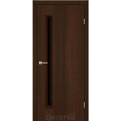 Межкомнатные двери KORFAD EXPRESS GLASS-01 Каштан Бурбон Черное стекло