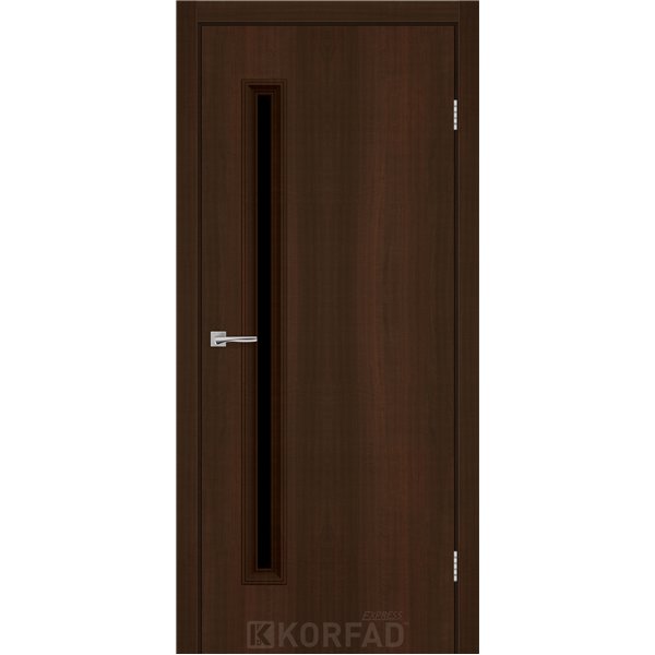 Межкомнатные двери KORFAD EXPRESS GLASS-01 Каштан Бурбон Черное стекло