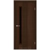 Межкомнатные двери KORFAD EXPRESS GLASS-01 Каштан Бурбон Черное стекло