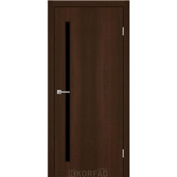 Межкомнатные двери KORFAD EXPRESS GLASS-03 Каштан Бурбон Черное стекло