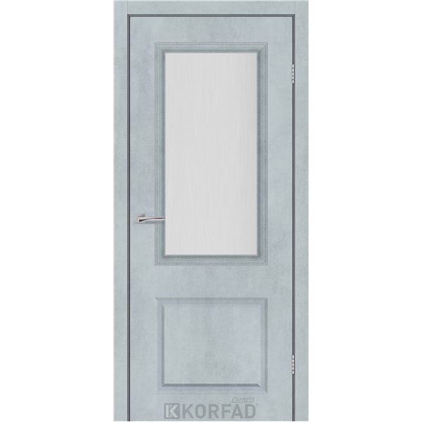 Межкомнатная дверь KORFAD EXPRESS KOLIN Цемент Светлый Стекло Сатин