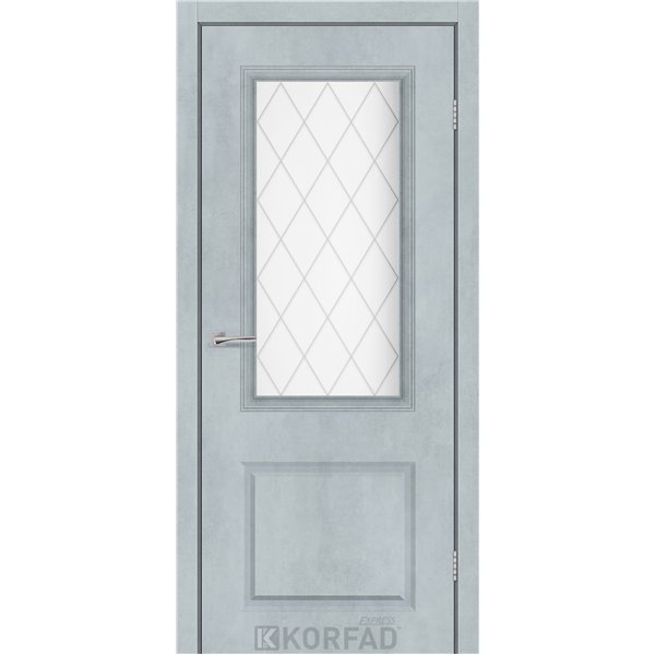 Межкомнатная дверь KORFAD EXPRESS KOLIN Цемент Светлый Рисунок прозрачный