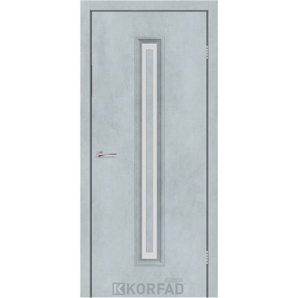 Межкомнатные двери KORFAD EXPRESS GLASS-02 Цемент Светлый Стекло Сатин