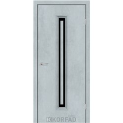 Межкомнатные двери KORFAD EXPRESS GLASS-02 Цемент Светлый Черное стекло