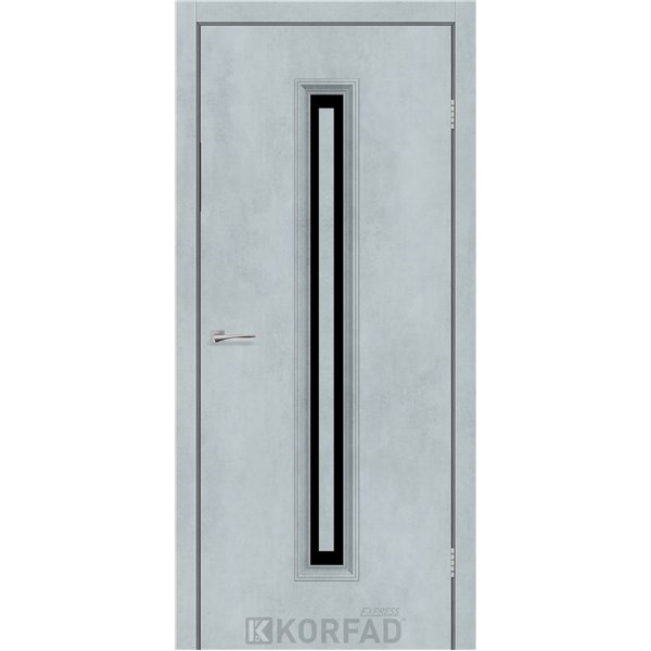 Межкомнатные двери KORFAD EXPRESS GLASS-02 Цемент Светлый Черное стекло