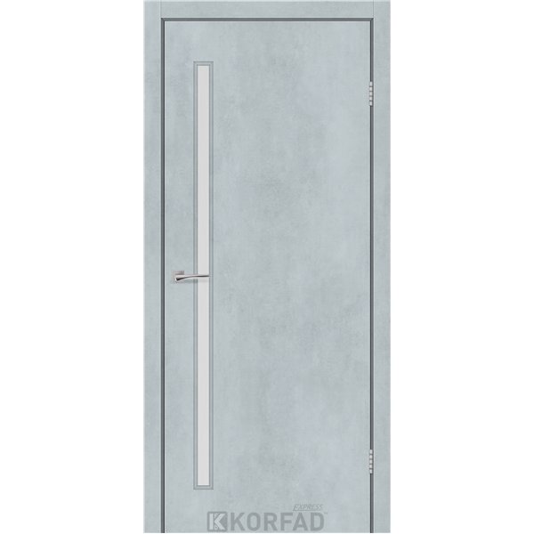 Межкомнатные двери KORFAD EXPRESS GLASS-03 Цемент Светлый Стекло Сатин
