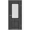 Межкомнатная дверь KORFAD EXPRESS KOLIN Ясень Гранит Черная матовая кромка Стекло Сатин