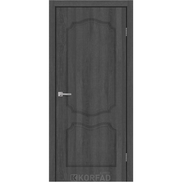 Межкомнатная дверь KORFAD EXPRESS MIRAGE Ясень Гранит Черная матовая кромка Глухое