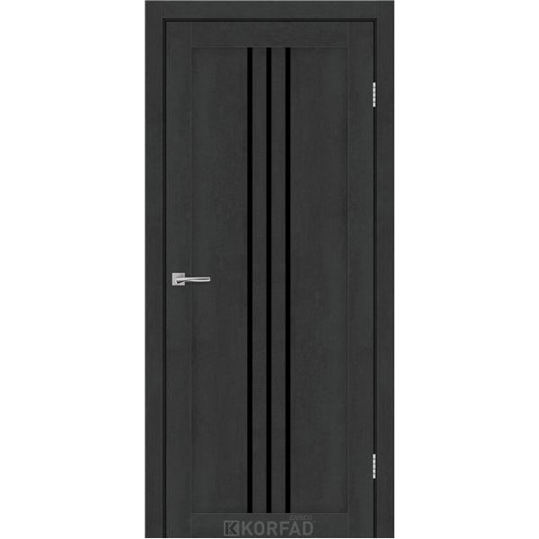 Межкомнатные двери KORFAD EXPRESS CORNER Ясень Гранит Черная матовая кромка Глухая