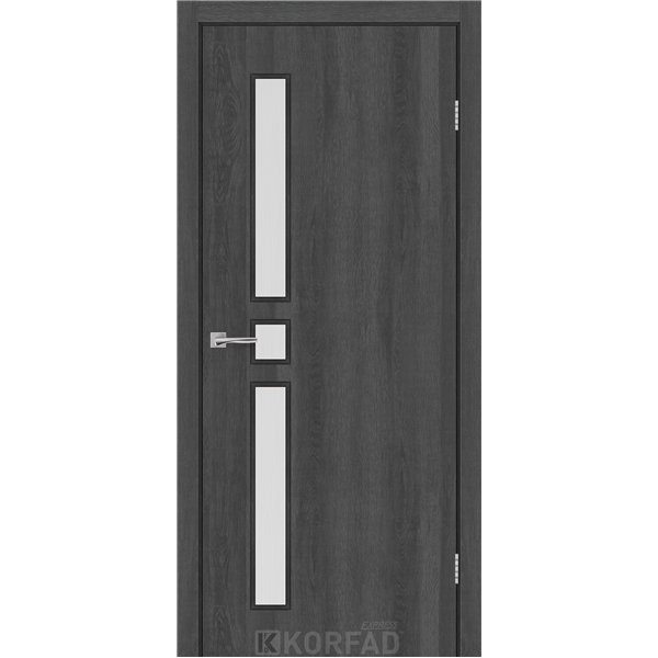 Межкомнатные двери KORFAD EXPRESS GLASS-05 Ясен Гранит Черная матовая кромка Стекло Сатин