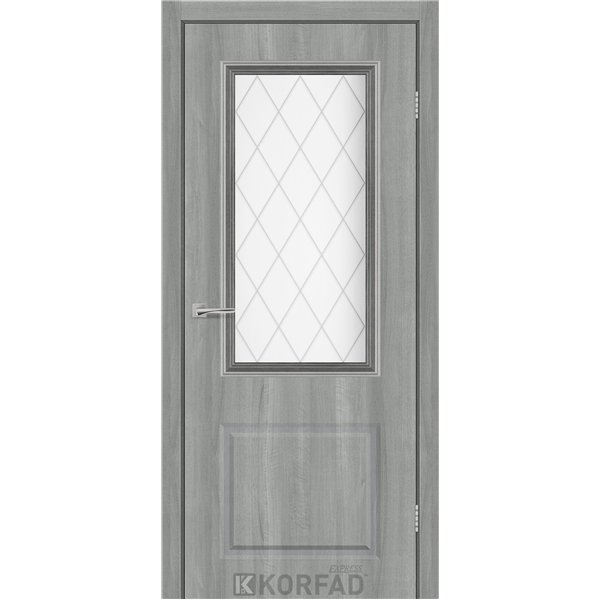 Межкомнатная дверь KORFAD EXPRESS KOLIN Ясень Стальной Рисунок прозрачный