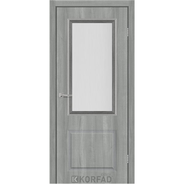 Межкомнатная дверь KORFAD EXPRESS KOLIN Ясень Стальной Стекло Сатин