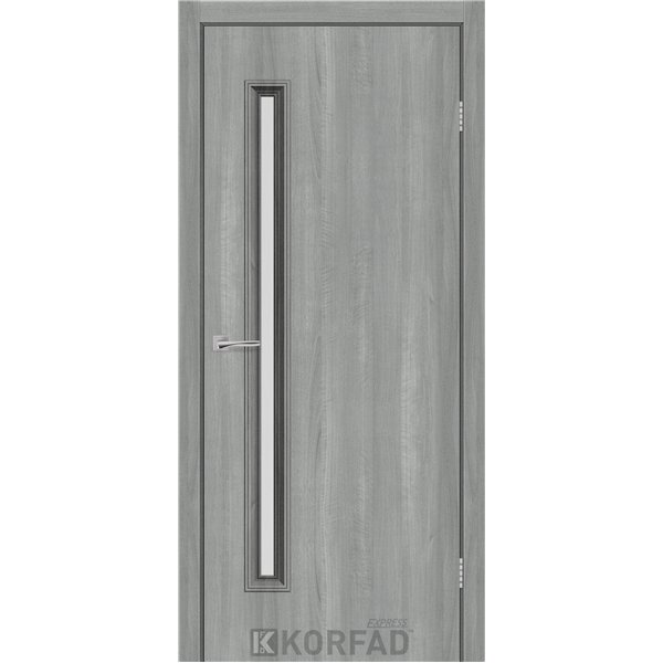 Межкомнатные двери KORFAD EXPRESS GLASS-01 Ясень Стальной Стекло Сатин